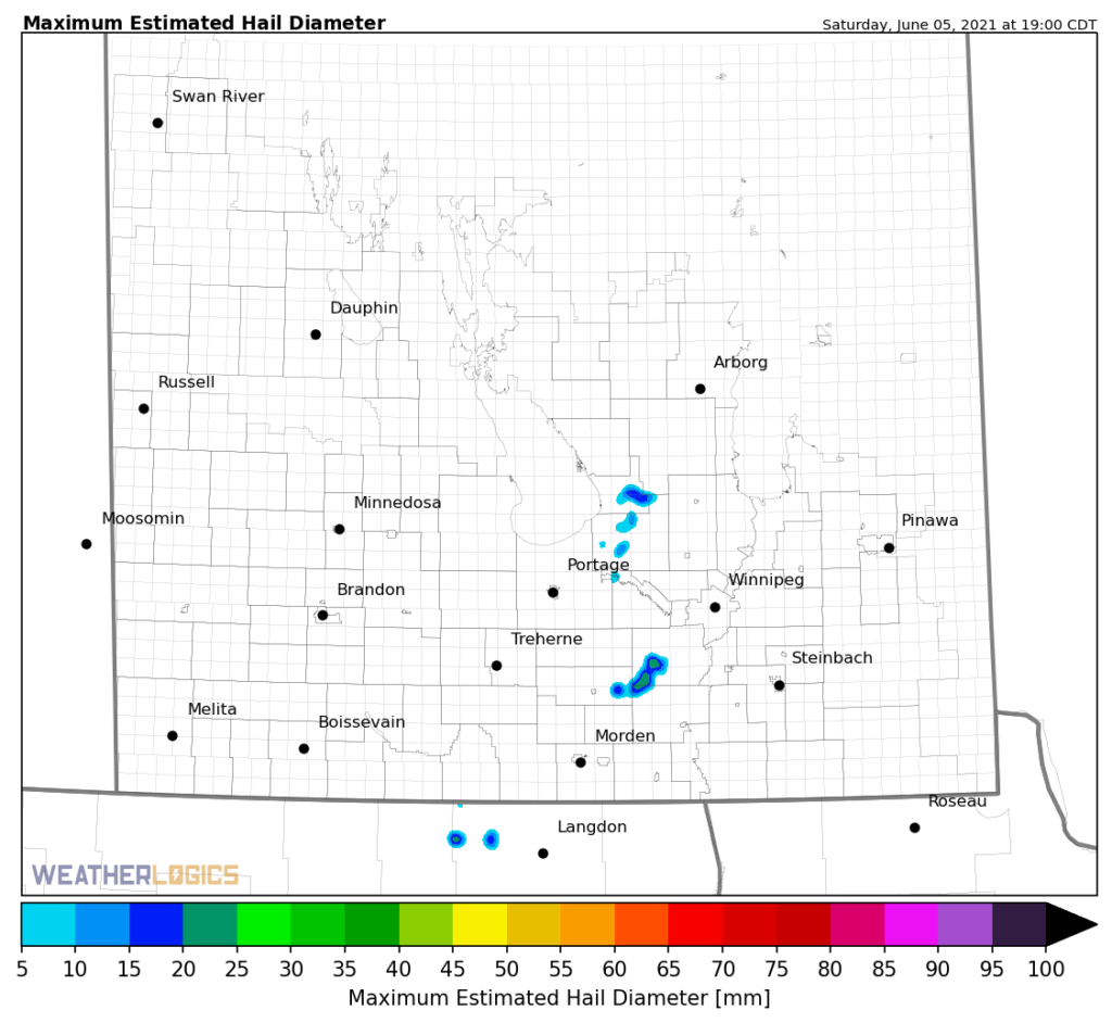 Example hail snapshot map